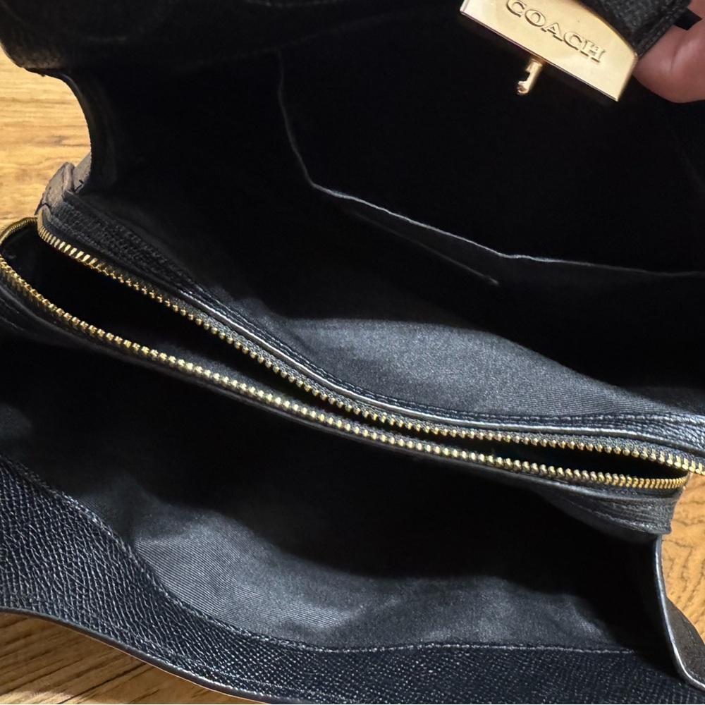 Coach Black Leather Shoulder Bag with Gold Hardware - Picture 11 of 11